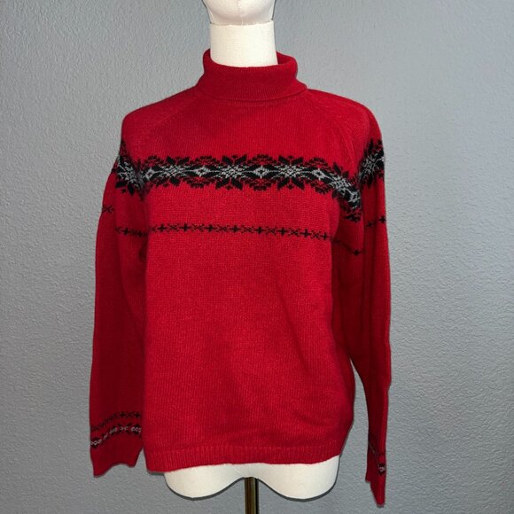 CLAN DOUGLAS VINTAGE SKI CASHMERE FAIR ISLE NORDIC SWEATER MADE IN SCOTLAND - M - Picture 1 of 11